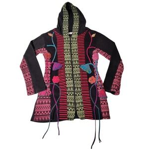 The Collection Royal Hoodie Jacket Women Size S Colorful Embroidery Floral Print